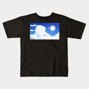 Calming Scene Above the Clouds - Relaxing Anime Scenery Kids T-Shirt
